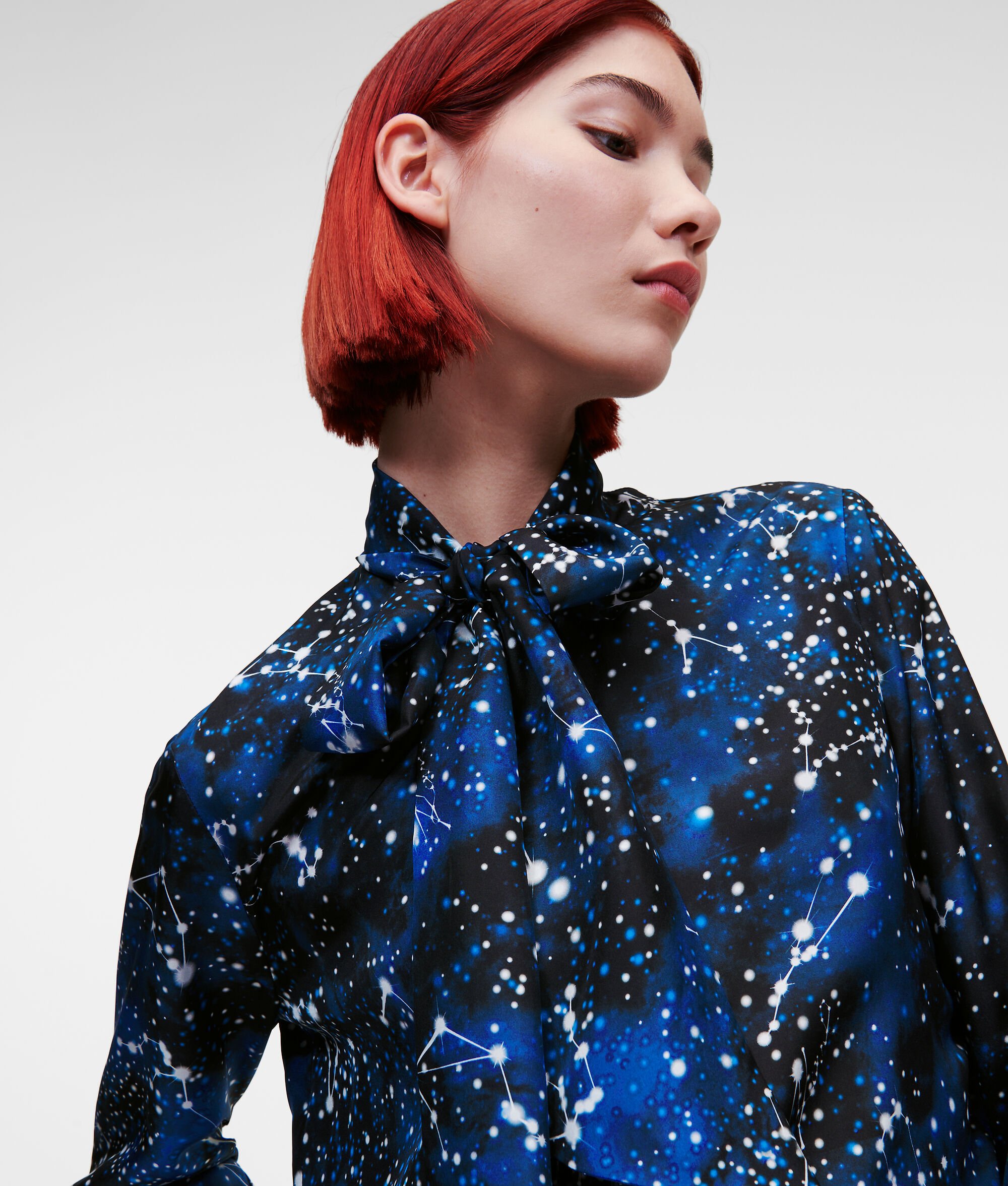 (image for) Unique Selling Point GALAXY-PRINT SILK SHIRT